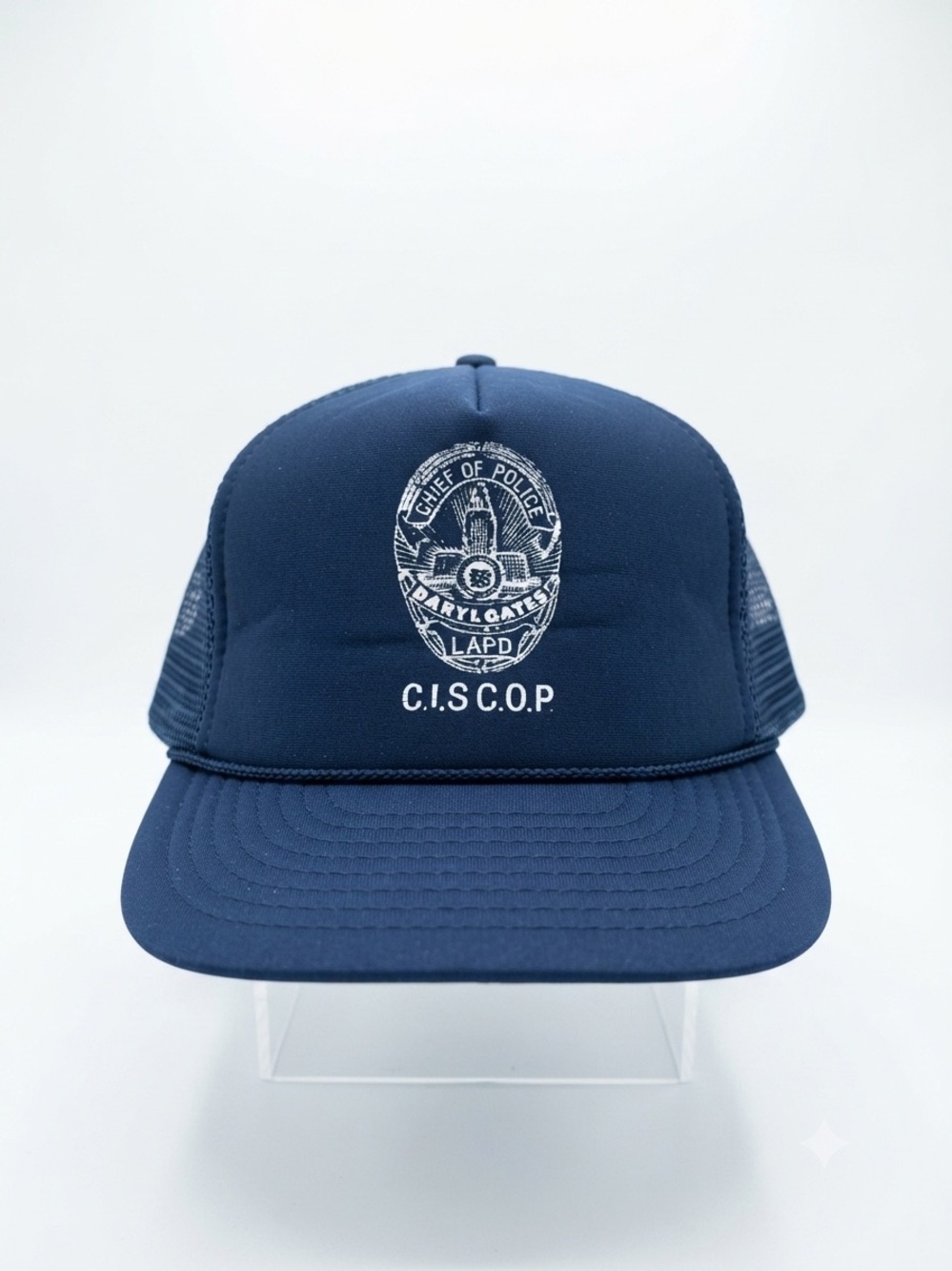Vintage LAPD Chief Daryl Gates C.I.S.C.O.P. Mesh Trucker Hat Snapback Rare
